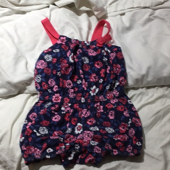 Gymboree Other - Gymboree 4t 💯cotton romper blue floral nwt